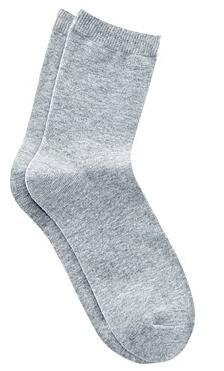 男式优质棉筒袜(4双装)浅灰色